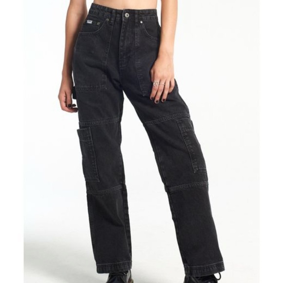 The Ragged Priest Denim - The Ragged Priest Black Cargo Jeans